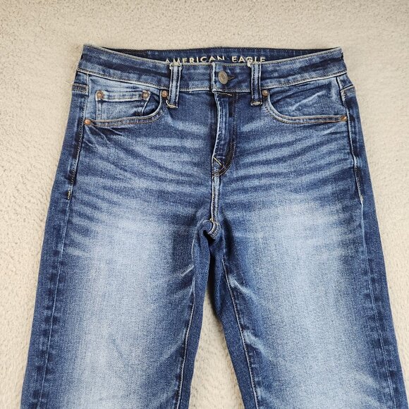 AE Next Level Airflex Skinny Jeans Men's Size 30x34 Blue Denim Whiskered Stretch - Picture 8 of 13